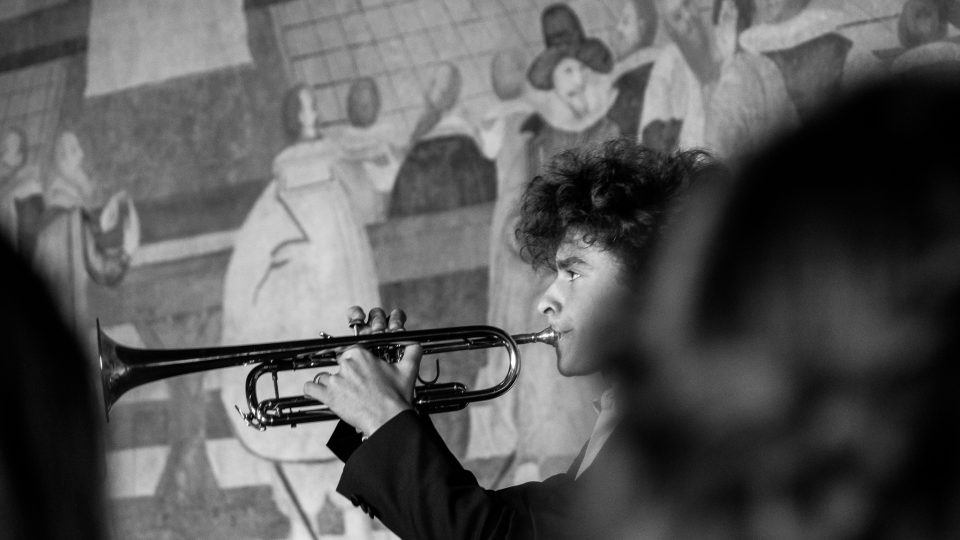 Ruský trumpetista Aleksandr Rublev na koncertě v Bechyni